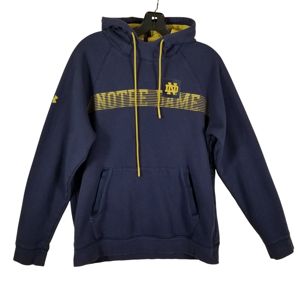 Under Armour Notre Dame Fighting Irish Hoodie‎ Mens Medium Navy Blue Gold MD